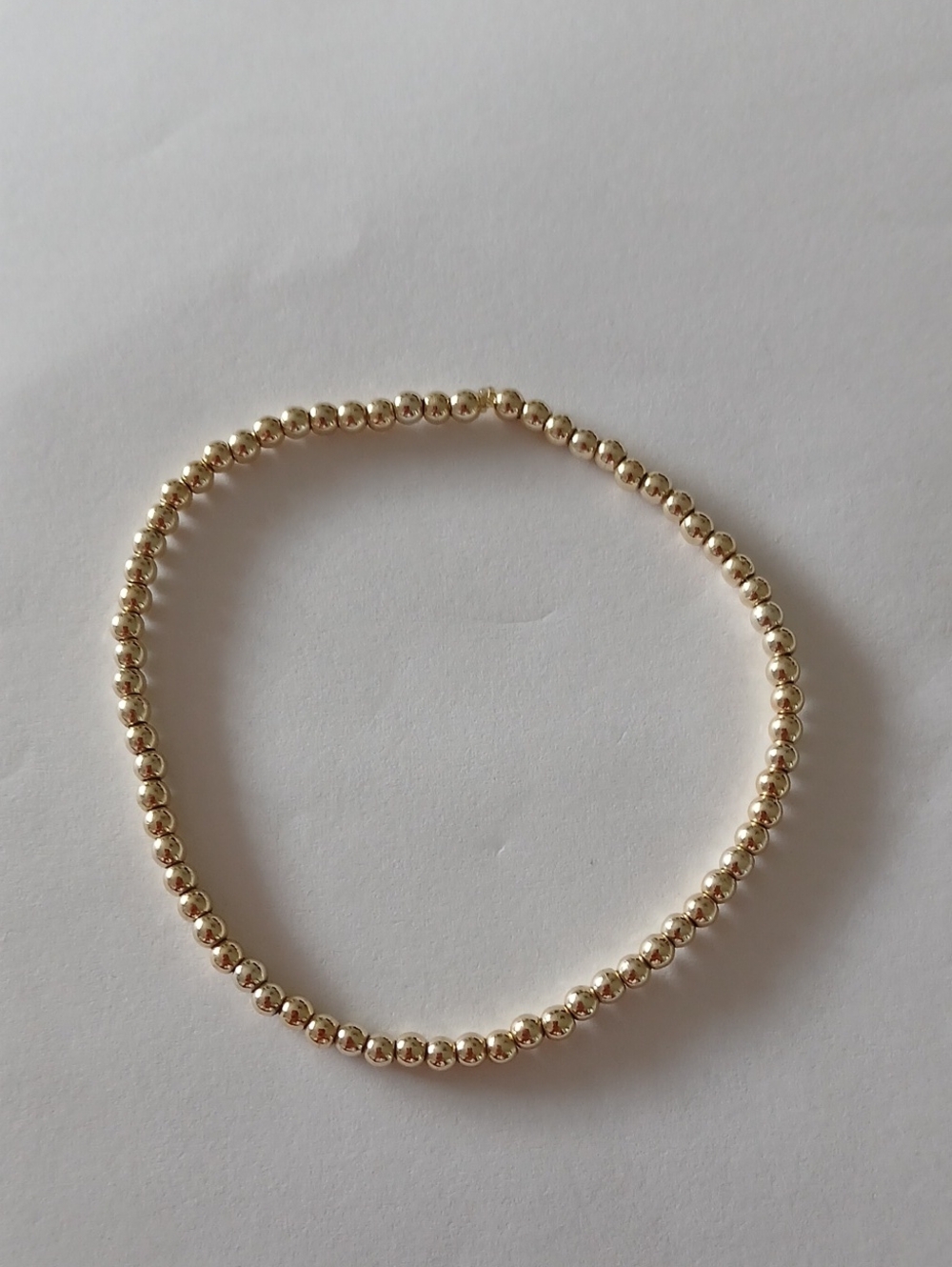 Gold Bead Bracelet - Women's Minimalist